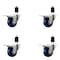 Service Caster 3'' Solid Poly Swivel 1-1/2'' Expanding Stem Caster Set Total Lock Brake, 4PK SCC-EXTTL20S314-SPUS-112-4 - alternate 1